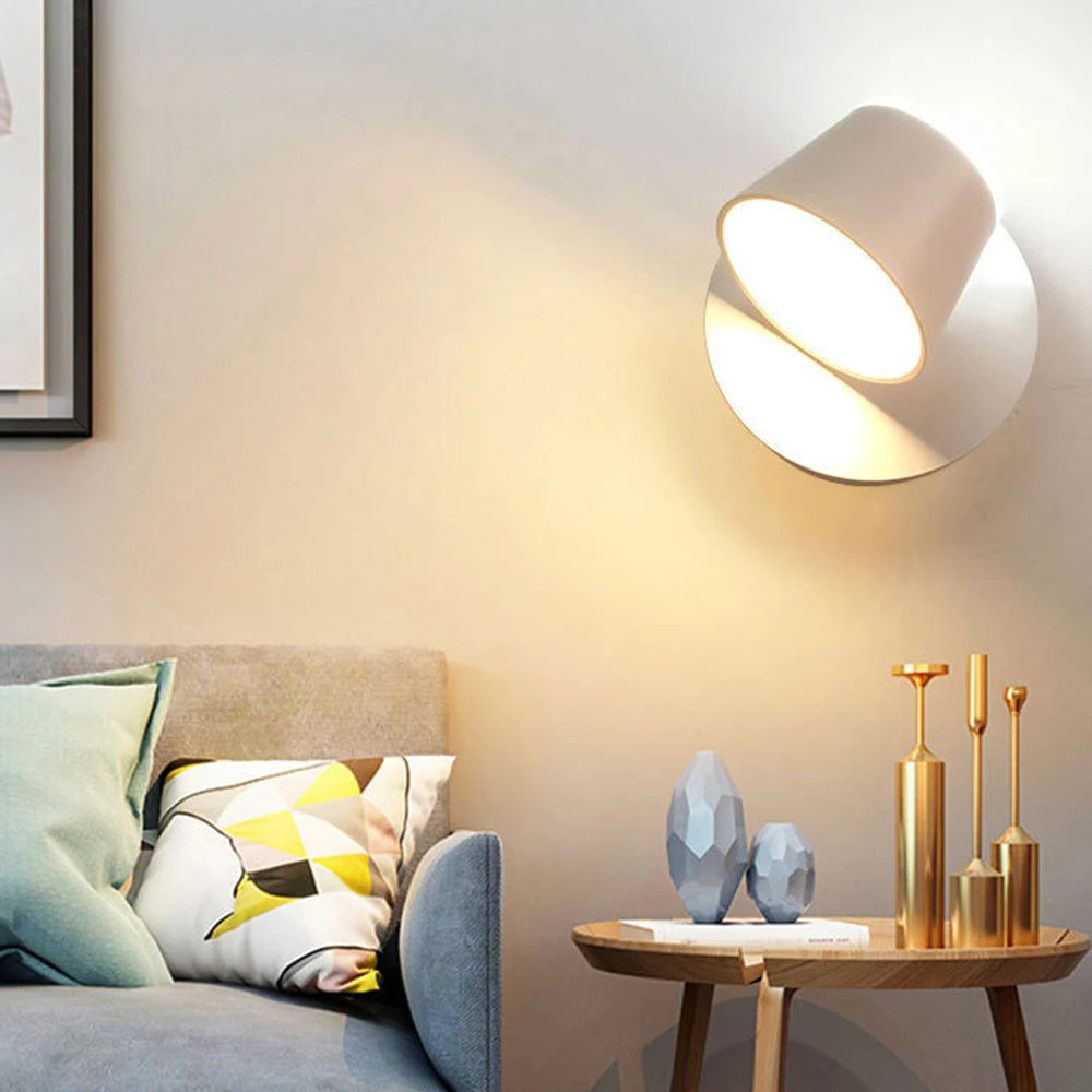 Nordique moderne intérieur applique murale LED lumière 360 ° réglable applique murale allée applique maison salon hôtel chambre éclairage décor - vue 7 sur 8