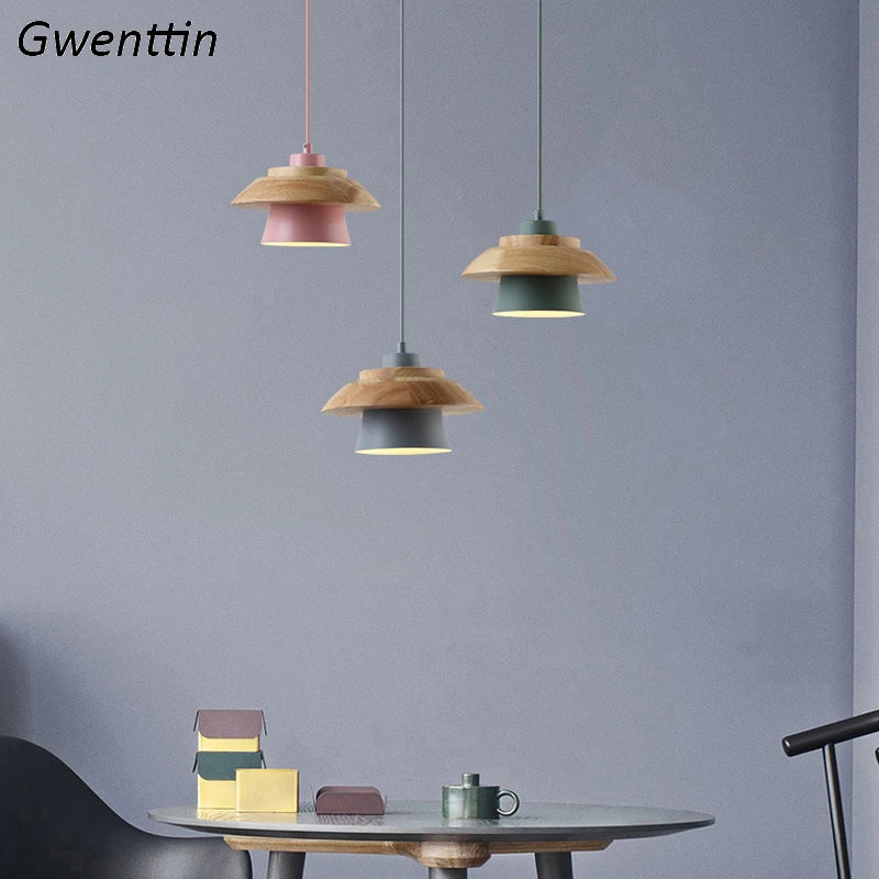suspension en bois pour éclairage moderne et décoration - vue 3 sur 11