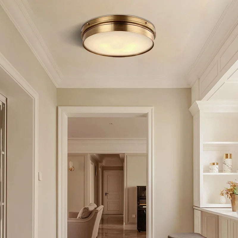 Laiton Vintage LED plafonniers modernes éclairage à la maison salon Lustre encastré Plafonnier Luminaire Plafonnier - vue 9 sur 9