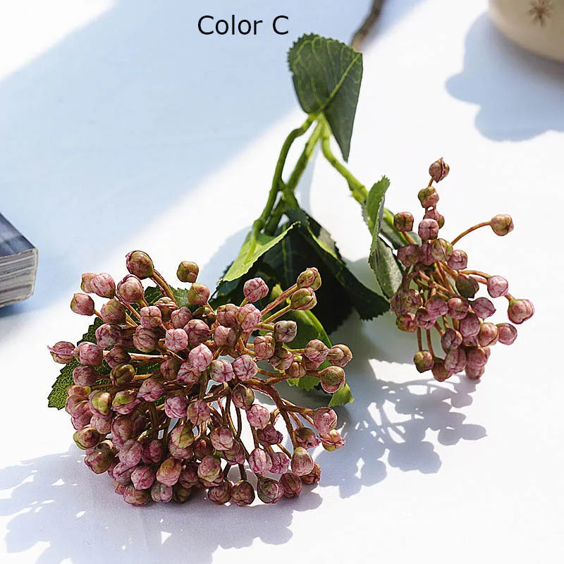 branche de baies d'hortensia artificielle pour décoration florale - vue 5 sur 11