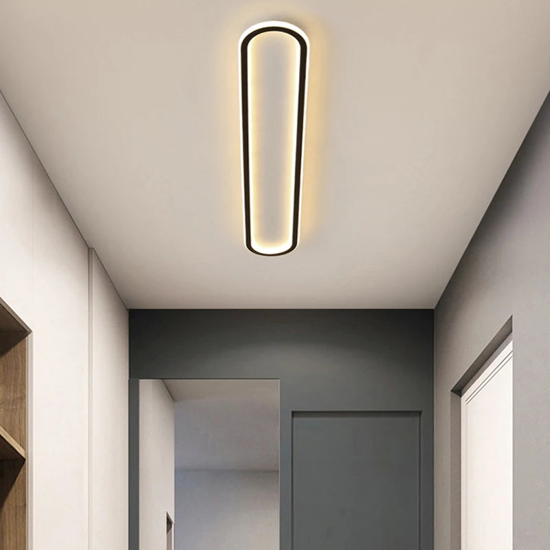 lustre led minimaliste en bande acrylique avec projecteur moderne - vue 5 sur 25