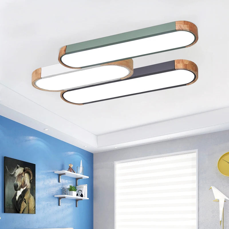 plafonnier nordique long 3 coul fermentation gradation led lampe - vue 2 sur 14