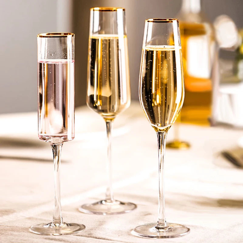 Flutes champagne design elegant verre souffle main cocktail - vue 2 sur 7