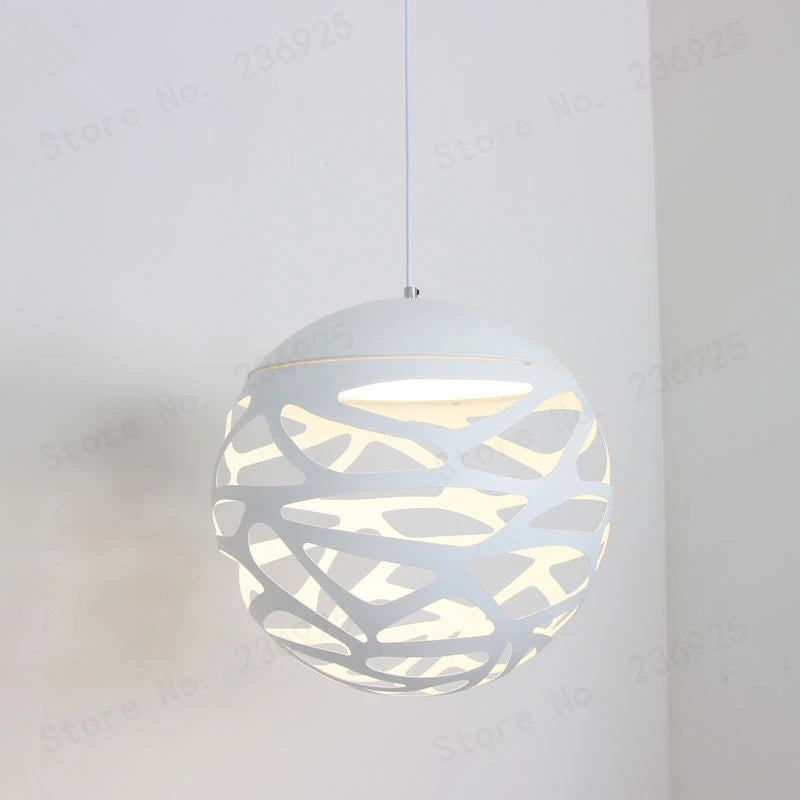 suspension led modernes avec abat-jour creux puzzles
