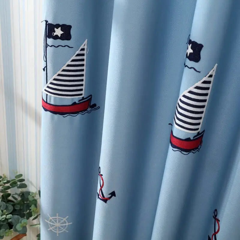 Rideau chambre enfant motif cartoon étoiles fusée