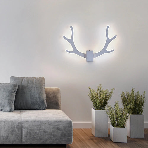 Lustre LED bois blanc intérieur applique