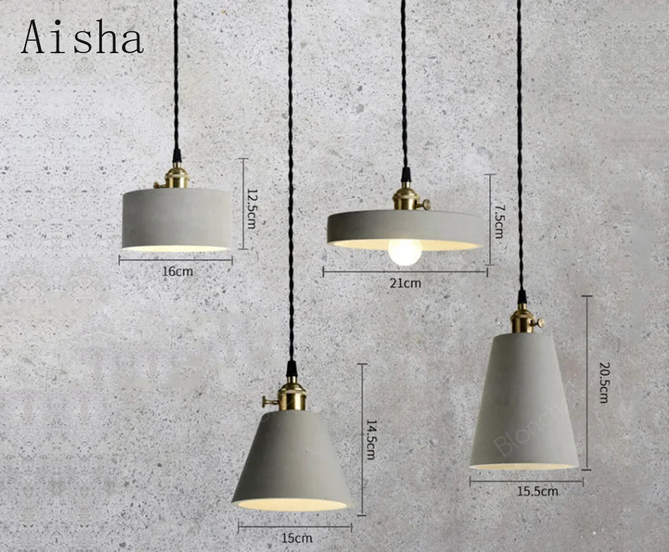 suspension industrielle en ciment pour table et bar - vue 4 sur 23
