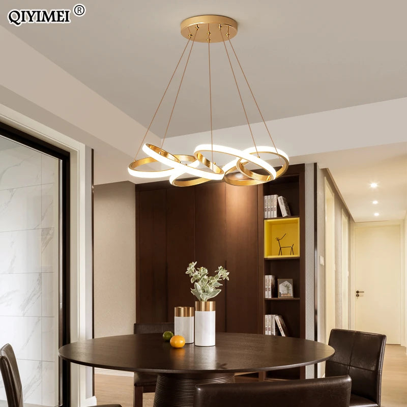 suspension plaqué or avec lumière led pour éclairage intérieur