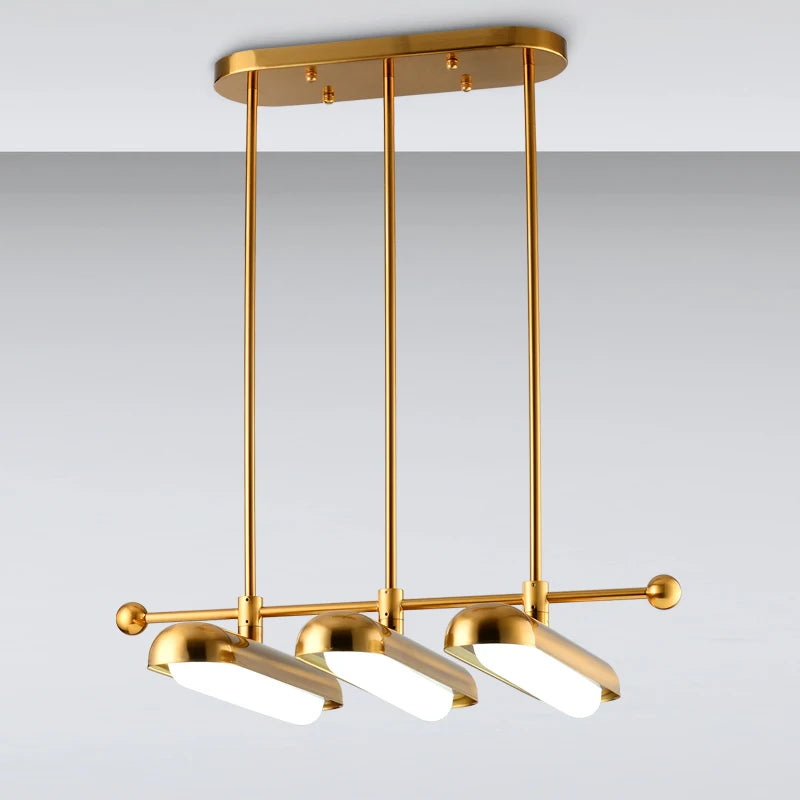 Postmodern doré Art déco doré fer verre Lustre éclairage Lustre Suspension Luminaire Lampen pour salle à manger - vue 4 sur 12
