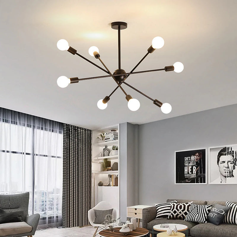 lustre moderne à leds style industriel spoutnik créatif éclairage maison