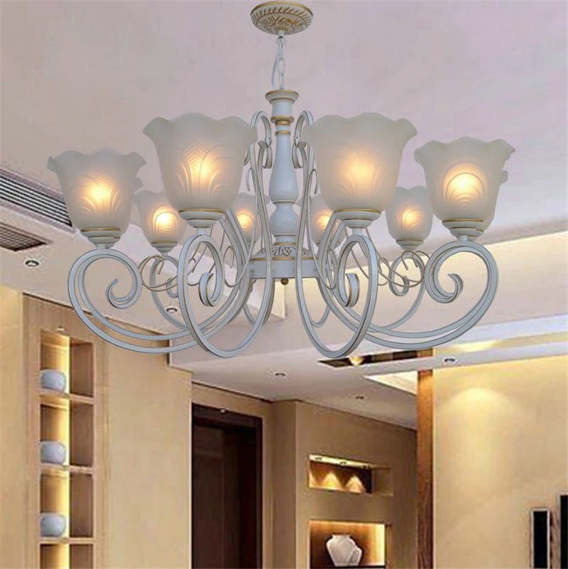 lustre vintage en fer forgé style européen éclairage rétro