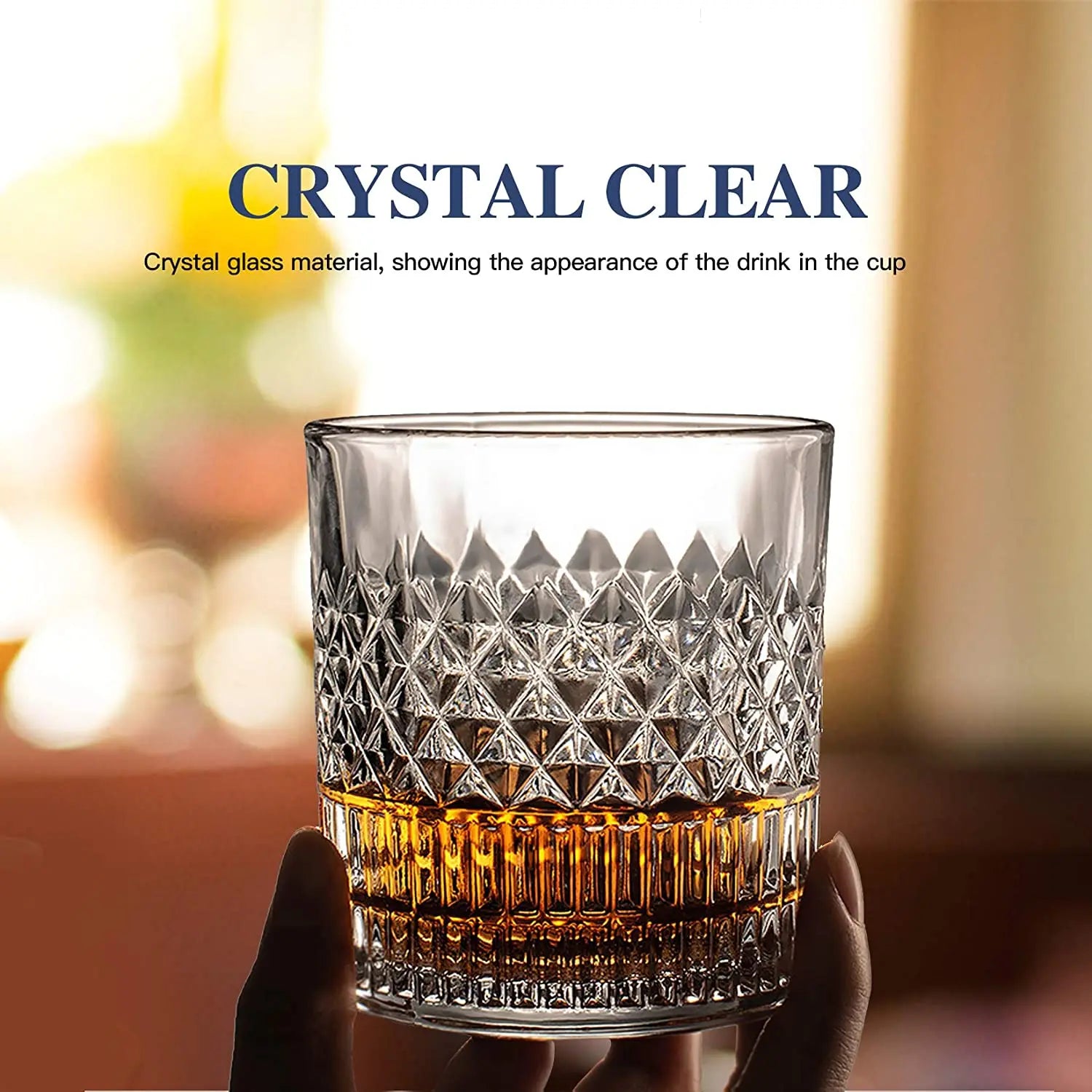 Lot 4 verres whisky style old fashioned relief - vue 3 sur 7