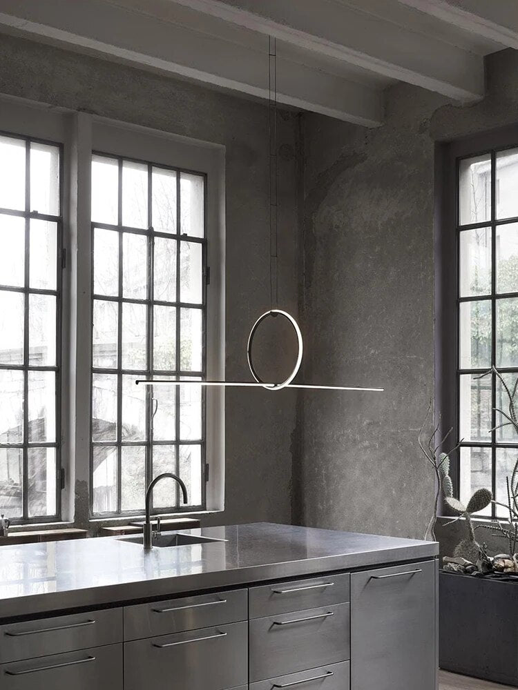 Lampe suspension moderne minimaliste bureau - vue 4 sur 7