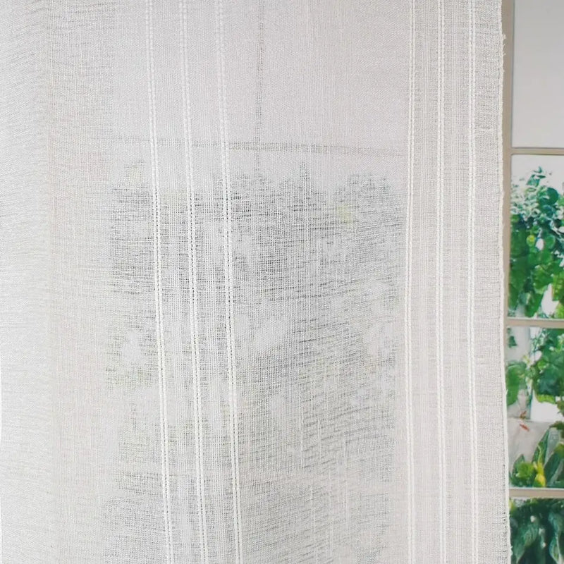 Rideau rayé style européen rétro tissu texturé décoratif