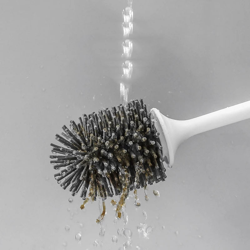 brosse de nettoyage murale à long manche en silicone