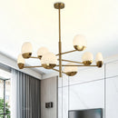 lustre moderne en verre à LED design créatif pour intérieur élégant