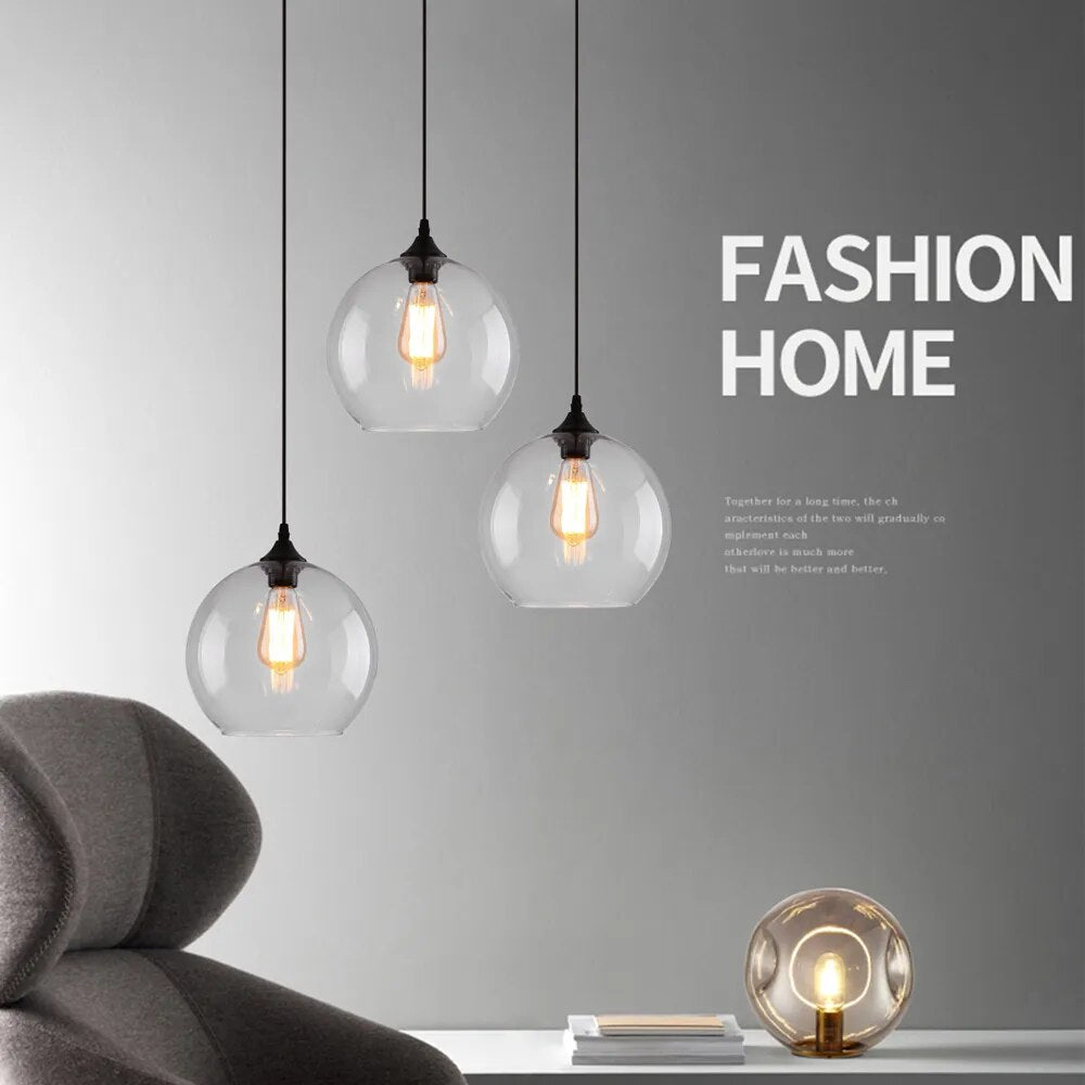 Suspension boule de verre design - vue 4 sur 10