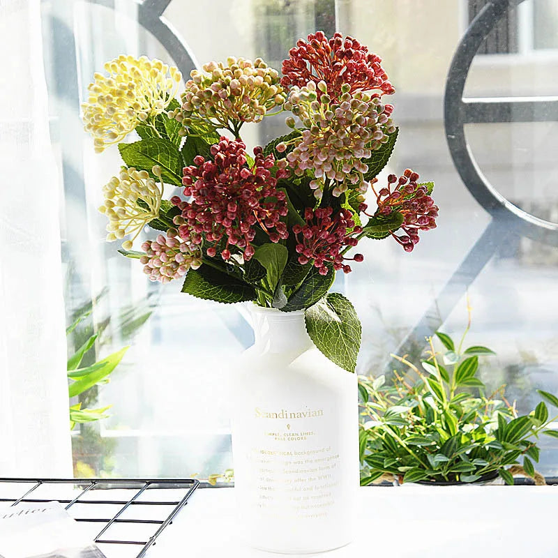 branche de baies d'hortensia artificielle pour décoration florale - vue 3 sur 11