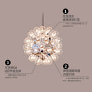 Lustre design Nordique Taraxacum bulles lumières verre miroir boule cuisine salon salle à manger bar décor
