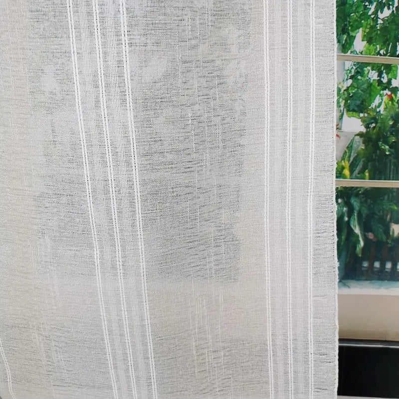 Rideau rayé style européen rétro tissu texturé décoratif