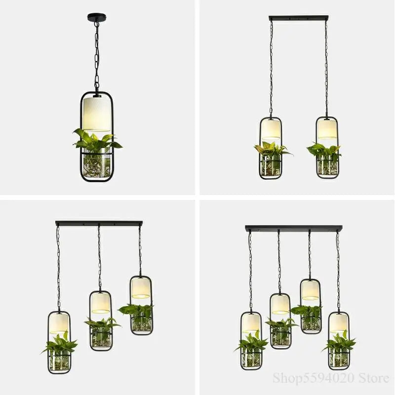 suspension moderne en forme de plante chinoise pour bar et restaurant - vue 6 sur 13