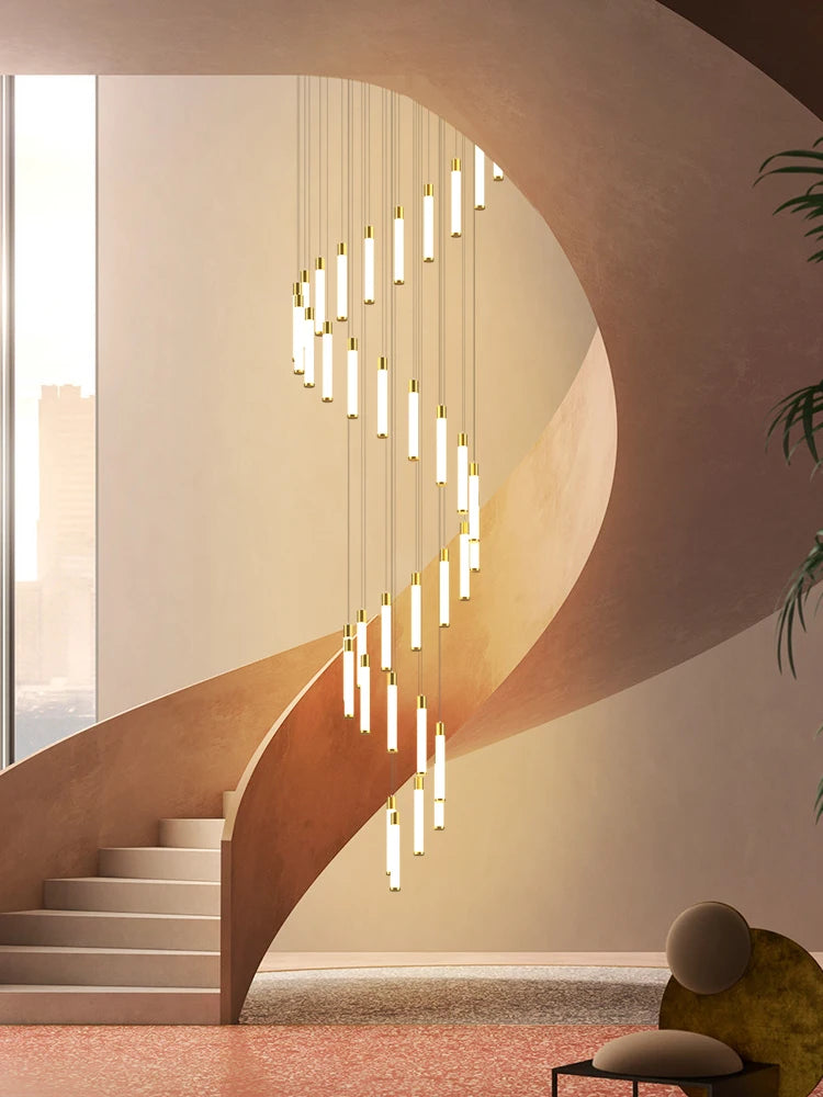 lustre led moderne en forme de branche pour maison et escalier - vue 4 sur 9