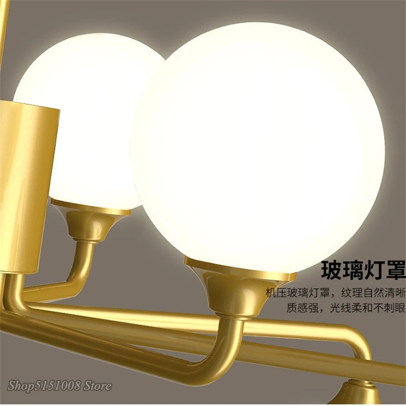 lustre verre led nordique salon lampe intérieur suspension branche