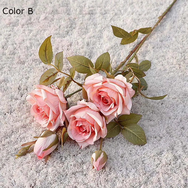 nouvelle décoration automnale fleurs artificielles roses bouclées luxe mariage - vue 5 sur 11