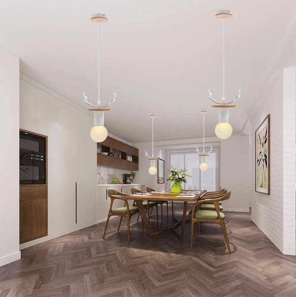 Nordique Simple bois bois suspension lumières Led suspension luminaire luminaire cuisine île Bar hôtel chambre d'enfants décor à la maison - vue 11 sur 10
