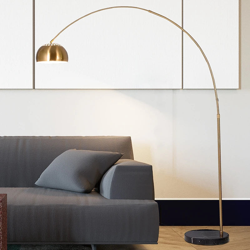 lampadaire nordique led en fer simple avec base en marbre - vue 4 sur 8