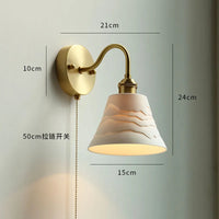 Applique murale moderne verre LED salle de bain miroir lumière tirer chaîne interrupteur chambre éclairage domestique nordique cuivre