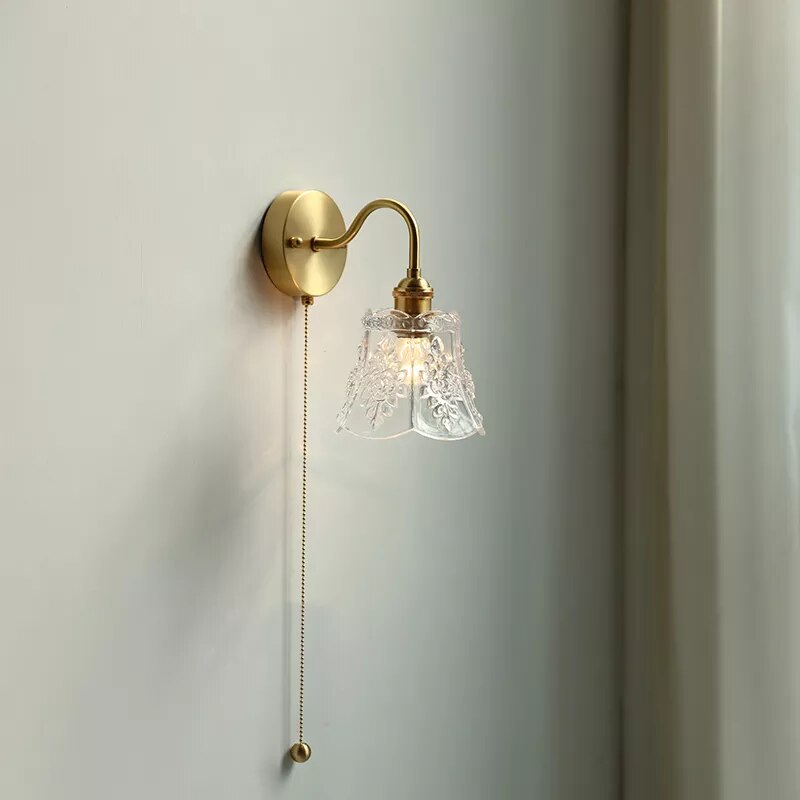 Éclairage LED verre salle bain nordique cuivre tirer interrupteur - vue 7 sur 23