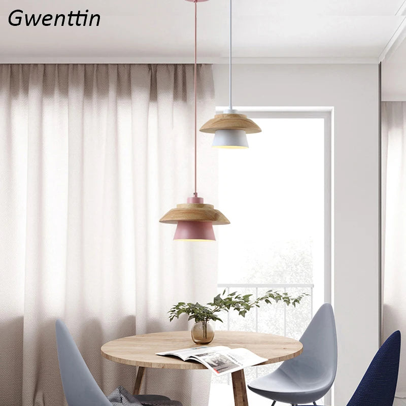 suspension en bois pour éclairage moderne et décoration