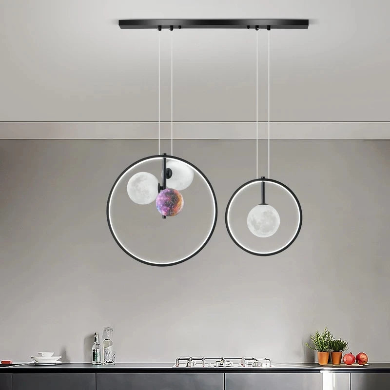 Suspension luminaire led moderne fer nordique pour table à manger