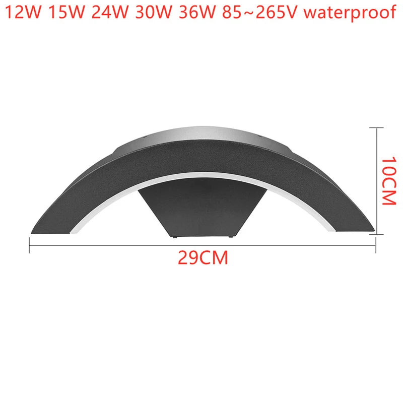 réverbère extérieur aluminium étanche applique 18-36w 85-265v - vue 4 sur 8