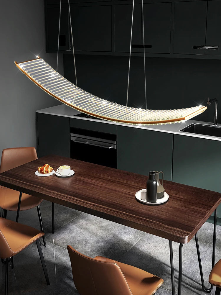 lustre minimaliste moderne en cristal de luxe pour restaurant