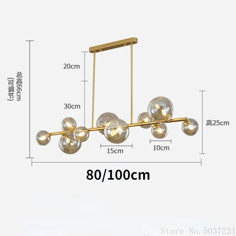 lustre led nordique moderne en boule de verre éclairage industriel