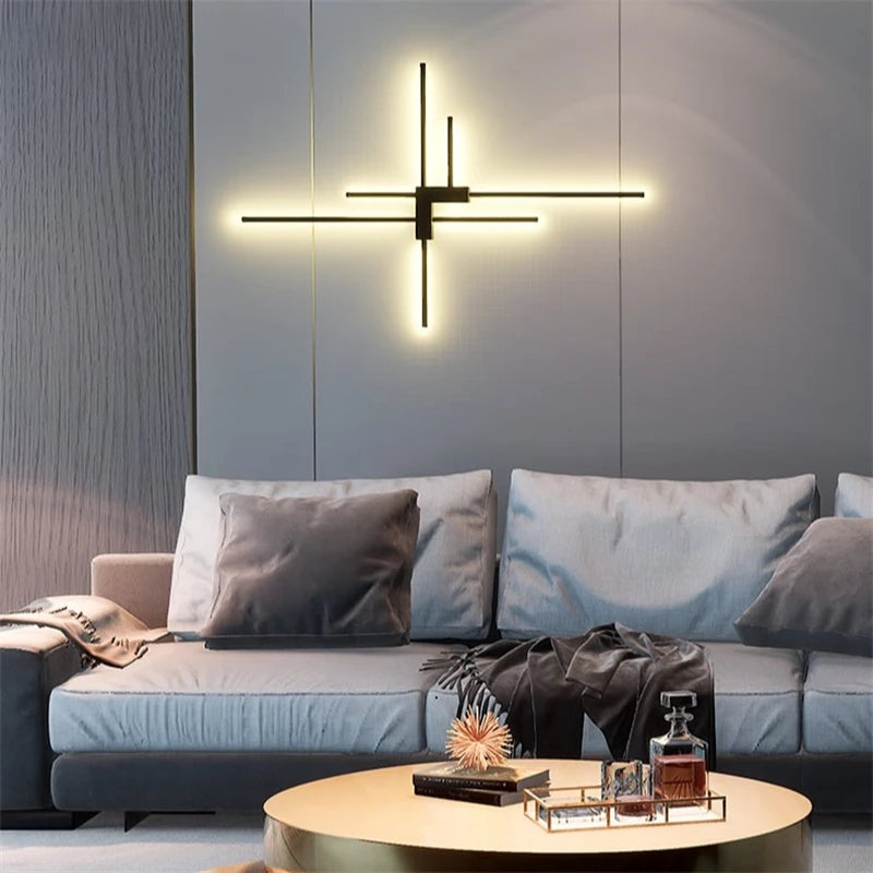 applique murale moderne design simple avec ligne de lumière led - vue 4 sur 22
