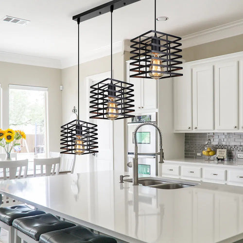 suspension led industrielle vintage moderne 1/3 têtes luminaire