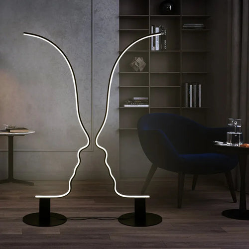 Nordique visage humain lampadaire LED longue scandinave salon chambre chevet décor à la maison luminaire intérieur support lumière