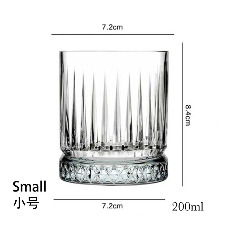 Verres whisky old fashioned style cristal motifs relief
