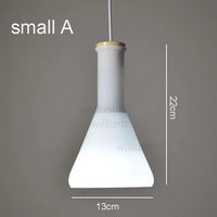 (mai80j) Suspension avec abat-jour en verre blanc style bouteille Nader