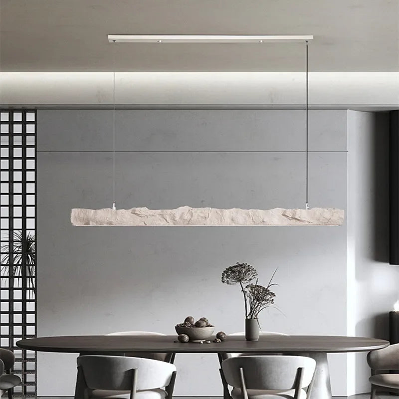 Nordic Minimalist Wabi-Sabi Wind LED Strip Restaurant Pendant Lights Home Decor Dining Room Bar Chandelier Hanging Lamp Fixtures - vue 3 sur 15