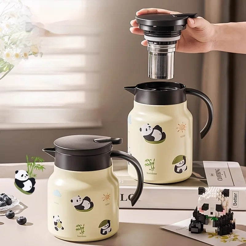 Theiere isotherme panda inox 1l grande capacite maison - vue 6 sur 6