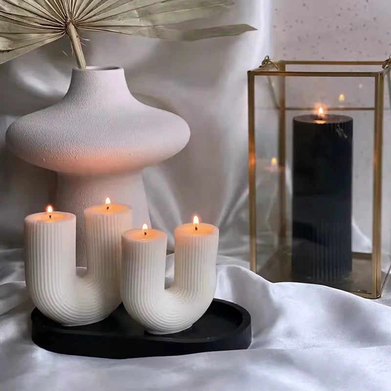 bougies parfumées géométriques en forme de u pour décoration intérieure - vue 3 sur 22