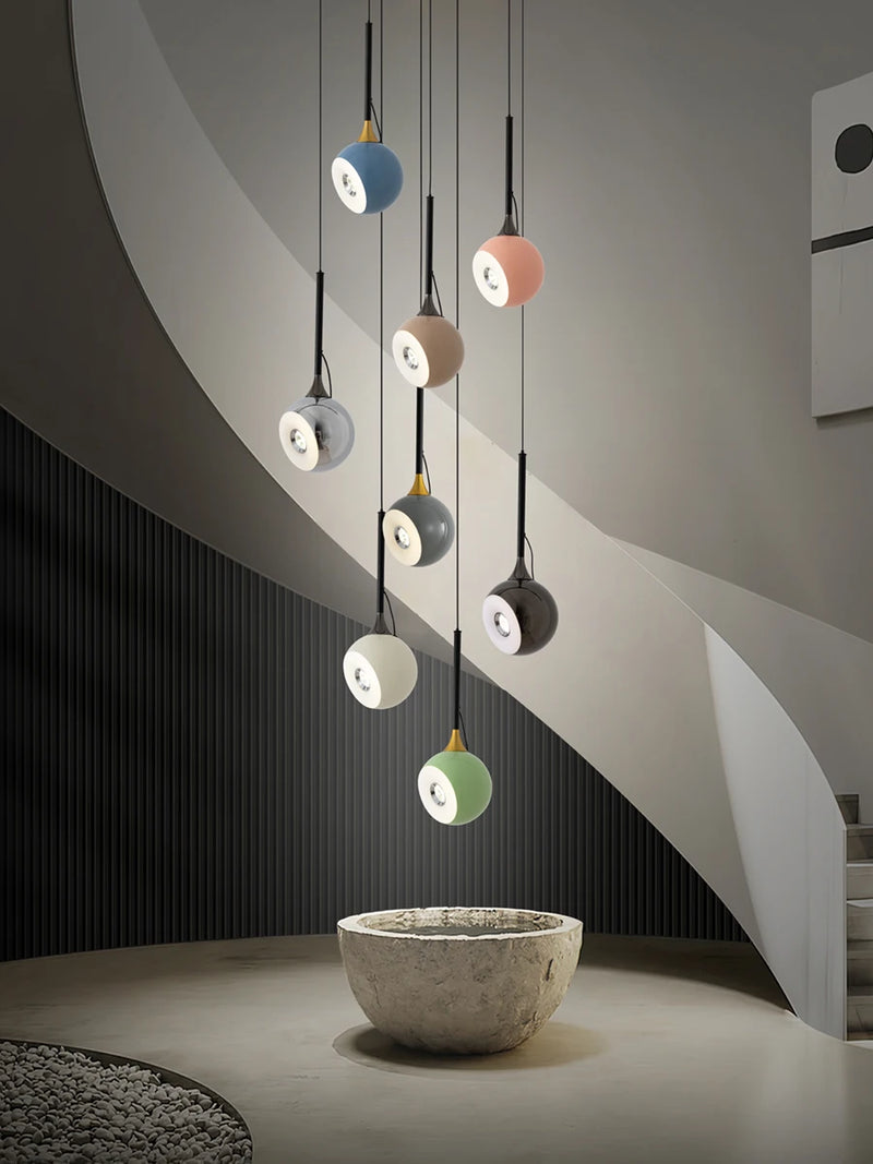 suspension led sphérique magnétique angle réglable nordique