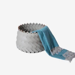 paniers de rangement en cuir tressé faits main de luxe