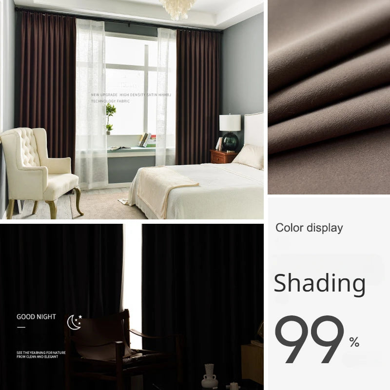 Rideau occultant épais style moderne minimaliste salon chambre - vue 18 sur 19