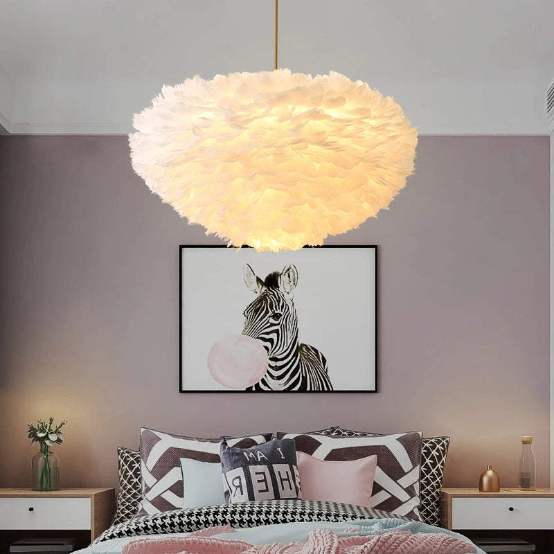Suspension LED en forme de plumes - vue 3 sur 11