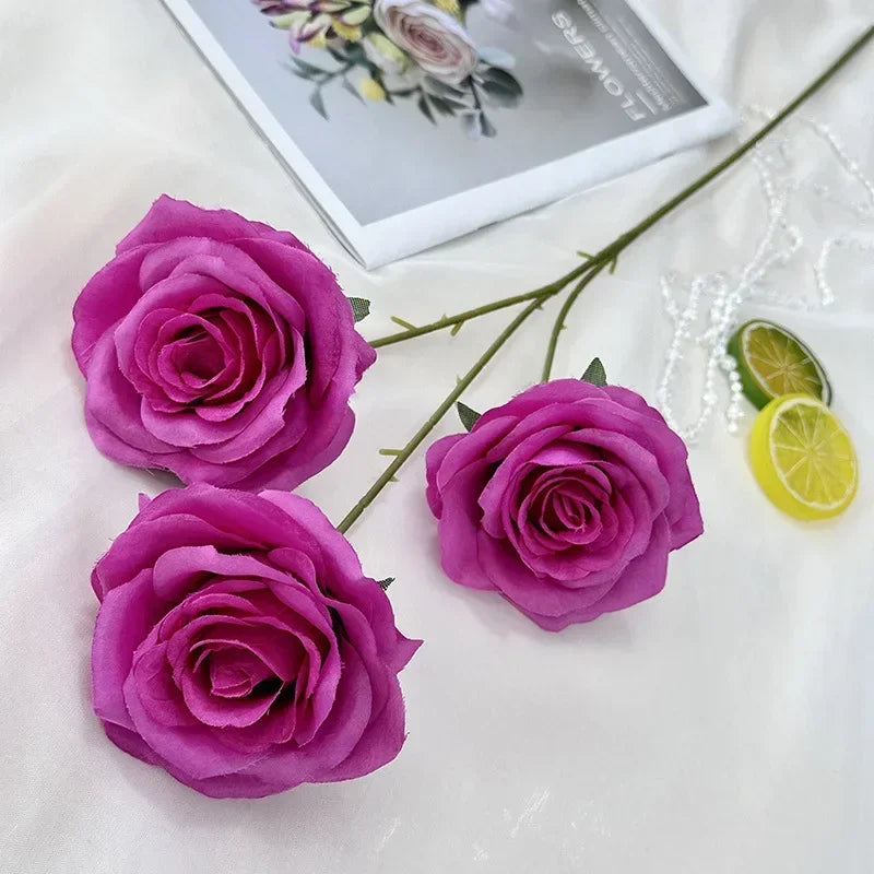 branches de roses artificielles en soie pour décoration élégante - vue 10 sur 40